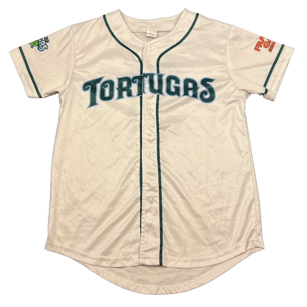 Success Brands MiLB Daytona Tortugas #9 Jersey Youth Medium White Baseball Shirt